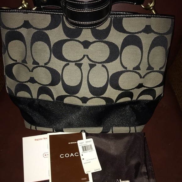 Coach Signature Stripe Hobo Bag NWT - Picture 2 of 4
